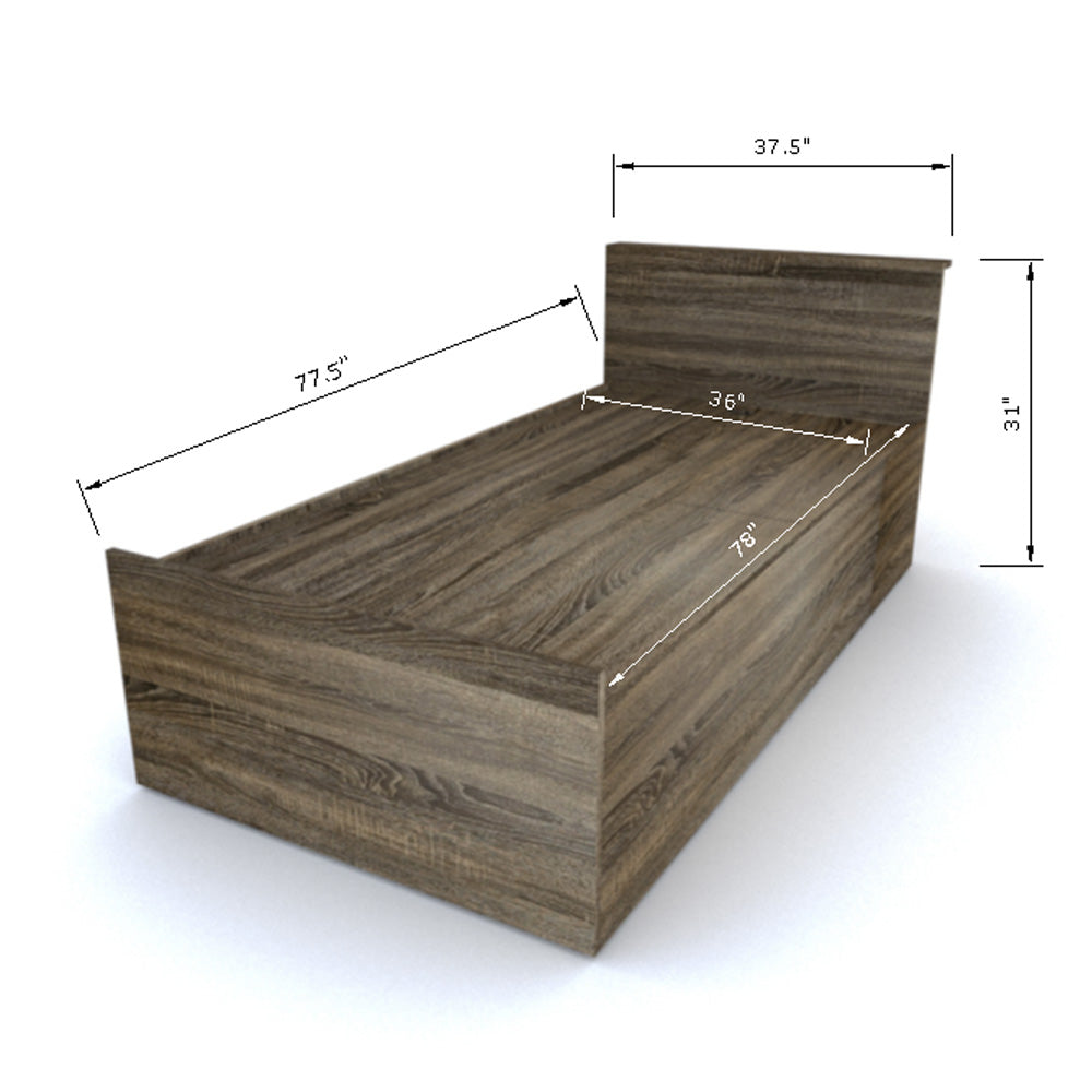 Athena Engineered Wood Single Bed without Storage (36*72inch) (single bed)